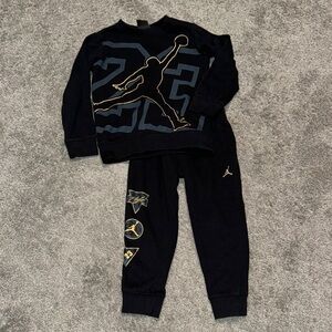 Jordan Black and Gold Graphic Tracksuit